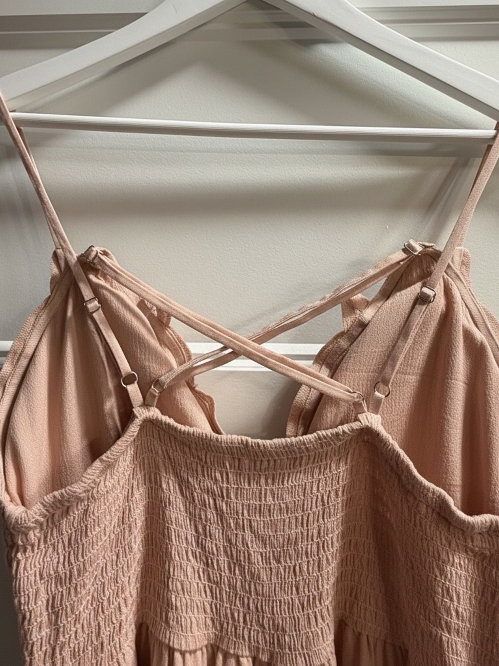 NWT Blue B Medium Peach Beige Crochet Detail Maxi Dress - Picture 5 of 8